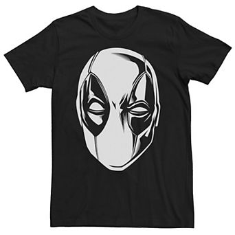 Men's Marvel Deadpool Black And White Mask Tee