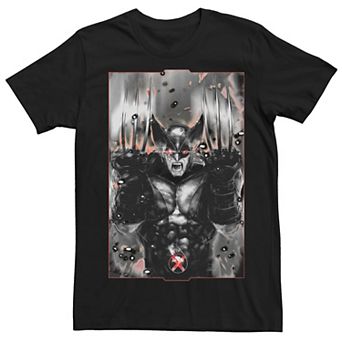 Men's Marvel Wolverine Dark Crome Poster Tee