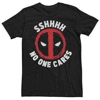 Men's Marvel Deadpool Logo "SSHHHH No One Cares" Tee