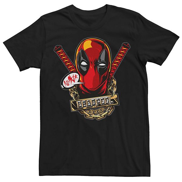 Men's Marvel Deadpool Gold Chain Tee