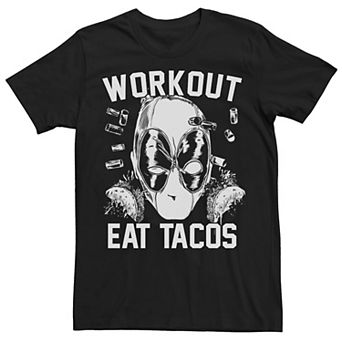 Men's Marvel Deadpool Workout Eat Tacos Tee