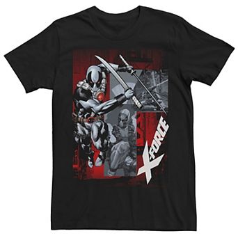 Men's Marvel Deadpool X-Force Action Panels Tee