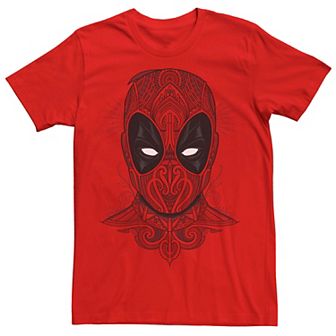 Men's Marvel Deadpool Henna Pattern Mask Tee