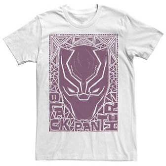 Men's Marvel Black Panther Mask Woodcut Portrait Tee