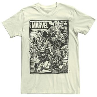 Men's Marvel Classic Group Inked Poster Tee