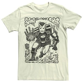 Men's Marvel Iron Man Woodcut Portrait Tee
