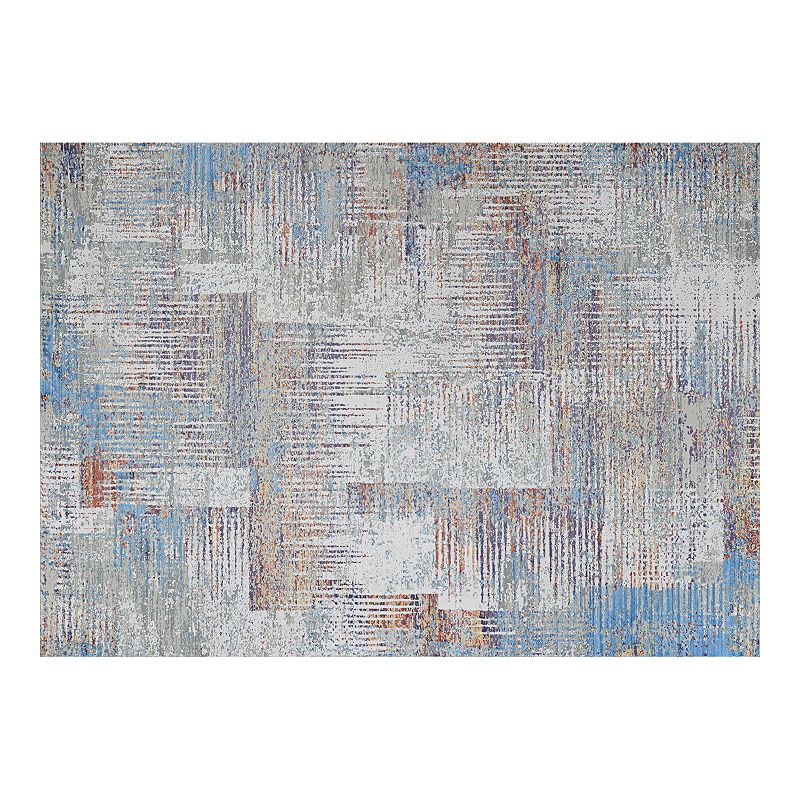 Couristan Vibrata Watercolor Blocks Multi-Pastels Area Rug, Blue, 8X11 Ft