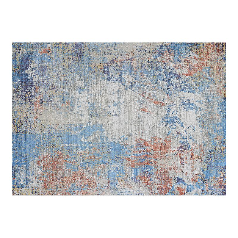 Couristan Vibrata Divergence Multi-Pastels Runner Rug, Blue, 8X11 Ft