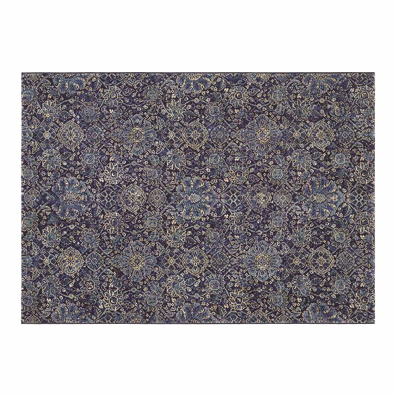 Couristan Easton Winslet Beige-Black Area Rug, Blue, 8X11 Ft