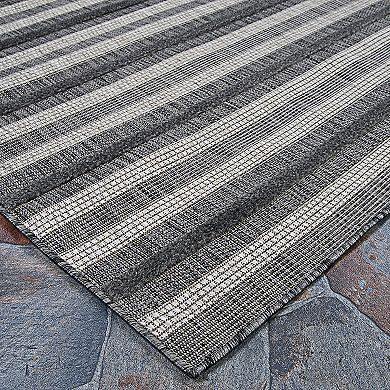 Couristan Veranda Havasu Stripe Gray-Coal Indoor/Outdoor Area Rug