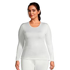 Plus Size Lands' End Silk Interlock Turtleneck Long Underwear Thermal  Baselayer Top