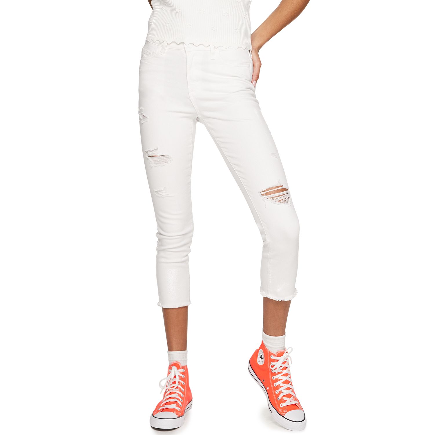 plus size white cargo capris