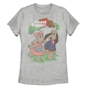 Juniors' Pound Puppies Puppy Couple Graphic Tee