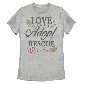 Juniors' Pound Puppies Love Adopt Rescue Graphic Tee