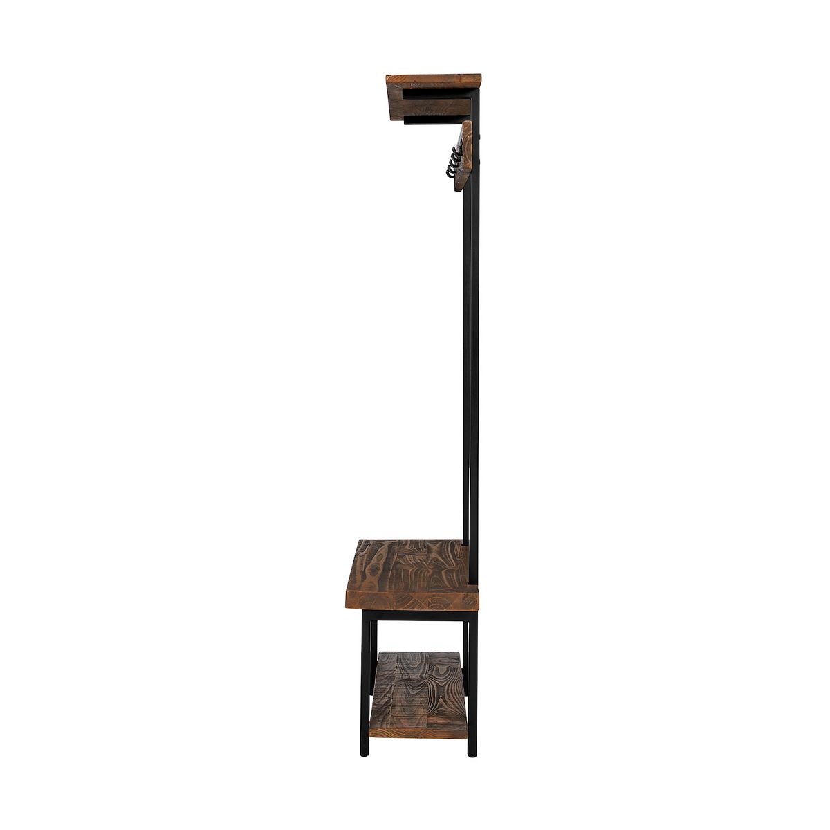 Pomona bench and coat rack side view