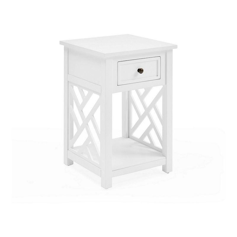 Alaterre Coventry Wood End Table with Drawer and Shelf