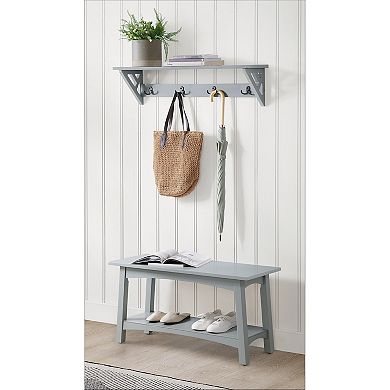 Alaterre Furniture Coventry Coat Hook Wall Decor & Hall Bench 2-piece Set
