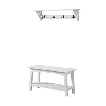 Alaterre Furniture Coventry Coat Hook Wall Decor & Hall Bench 2 pc Set