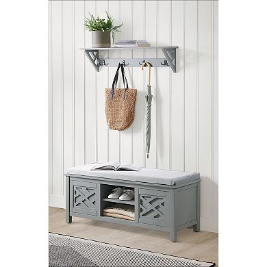 Alaterre Furniture Coventry Storage Bench & Coat Rack 2-piece Set