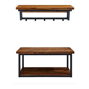 Alaterre Furniture Claremont Bench & Coat Rack 2 pc Set