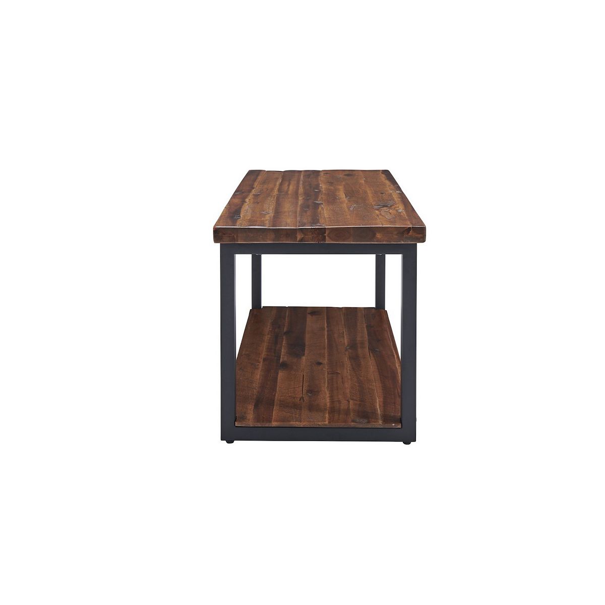 Claremont bench with coat rack set side view with metal frame