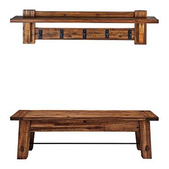 Alaterre Furniture Durango Bench & Coat Rack 2 pc Set