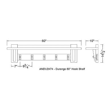 Alaterre Furniture Durango Bench & Coat Rack 2-piece Set