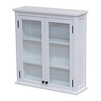 Alaterre Furniture Dorset Bathroom Glass Door Wall Cabinet