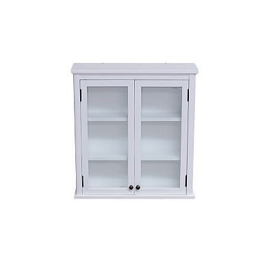 Alaterre Furniture Dorset Bathroom Glass Door Wall Cabinet