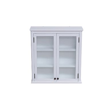 Alaterre Furniture Dorset Bathroom Glass Door Wall Cabinet