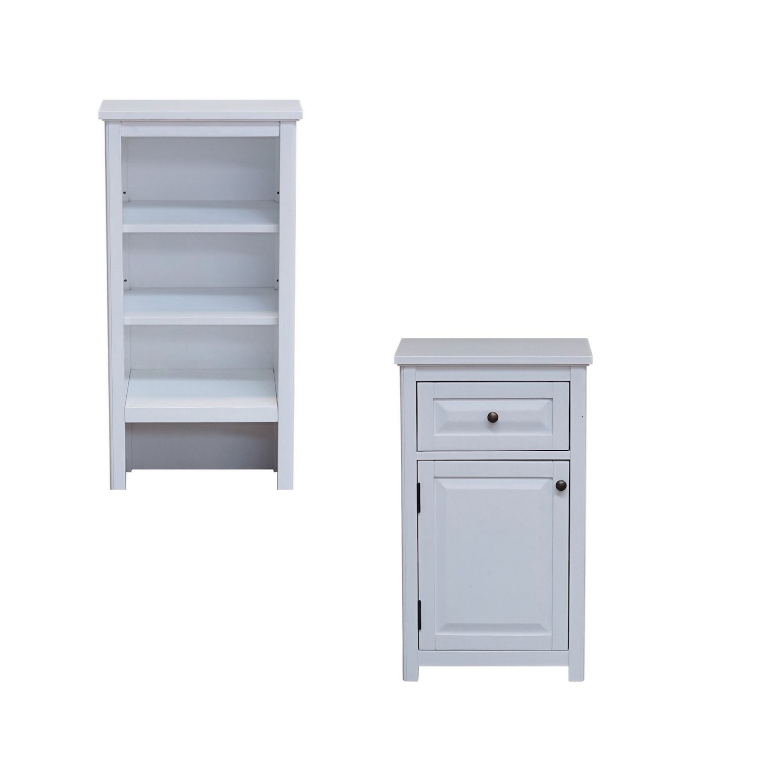 kleankin Bathroom Storage Cabinet, Small Floor Cabinet with Open Compartments and Drawer for Living Room and Playroom, Grey