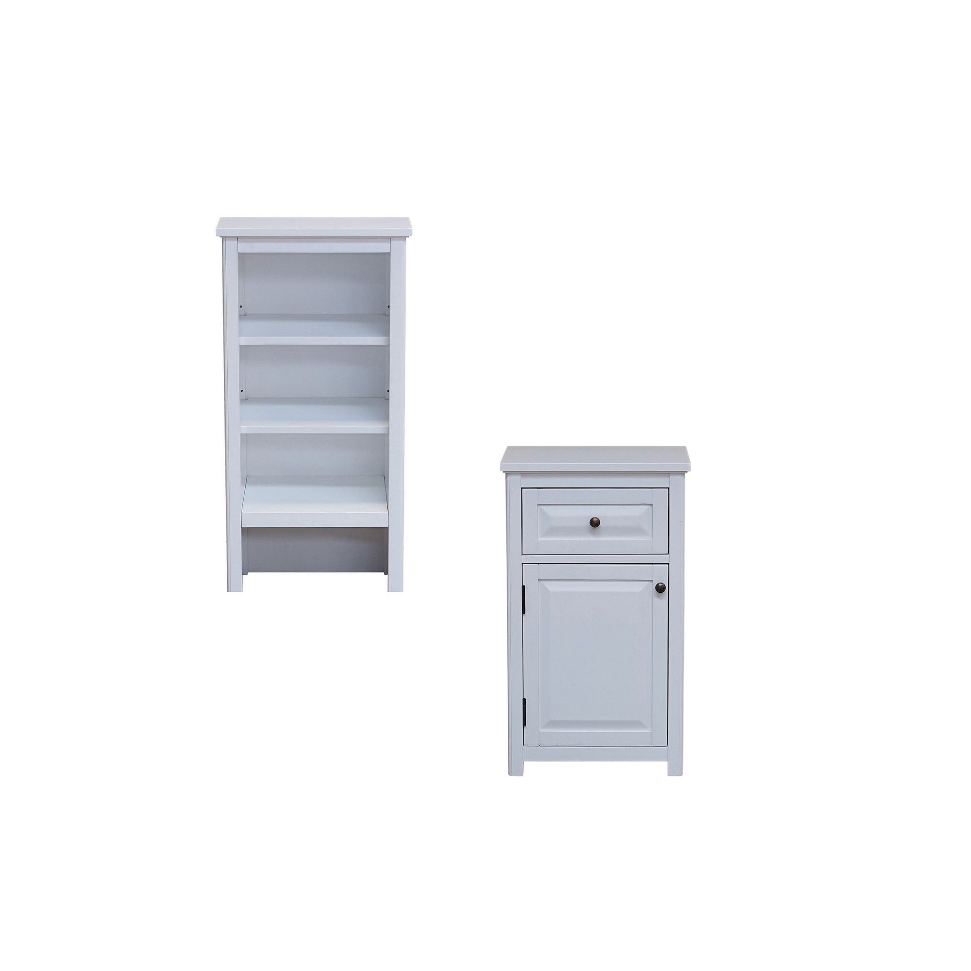 Alaterre Furniture Dorset Bathroom Storage Tower with Drawer, White