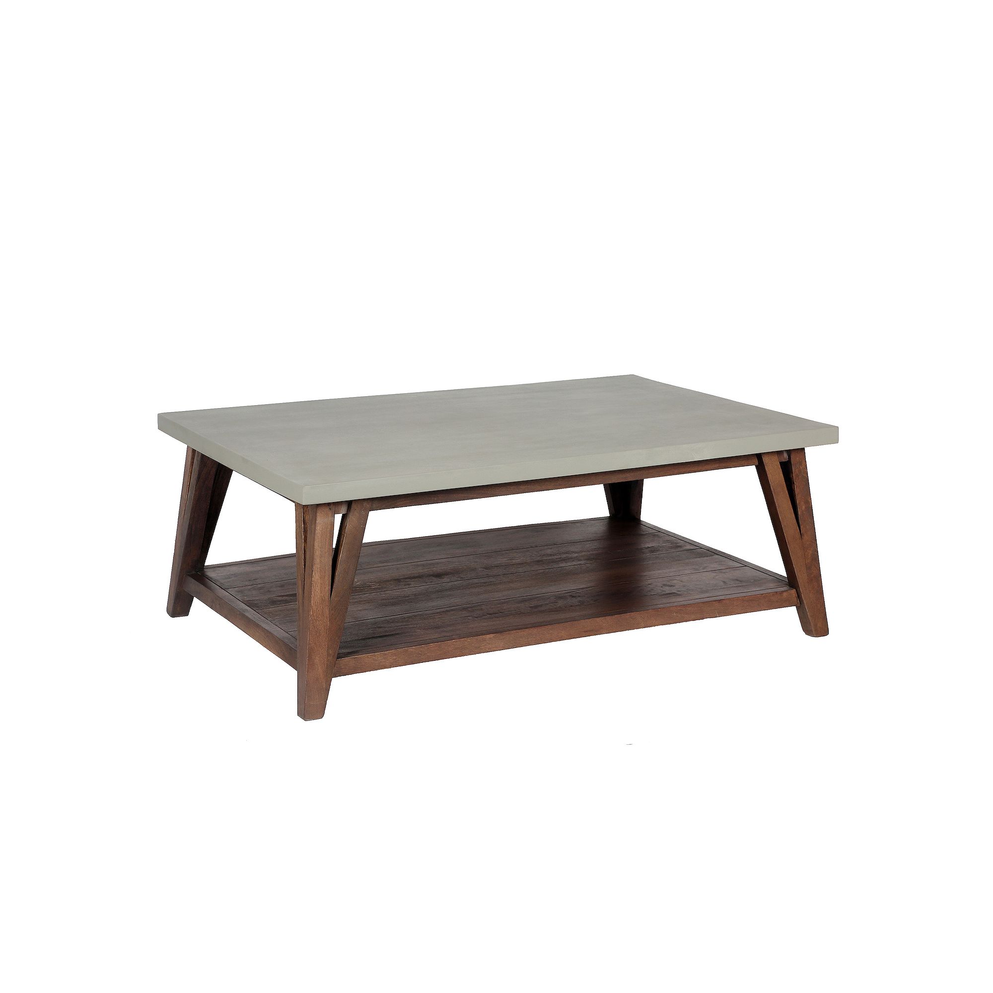 Alaterre Furniture Brookside Large Coffee Table, Brown Light Gray