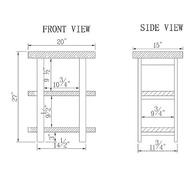 Alaterre Furniture Pomona 2-Shelf End Table
