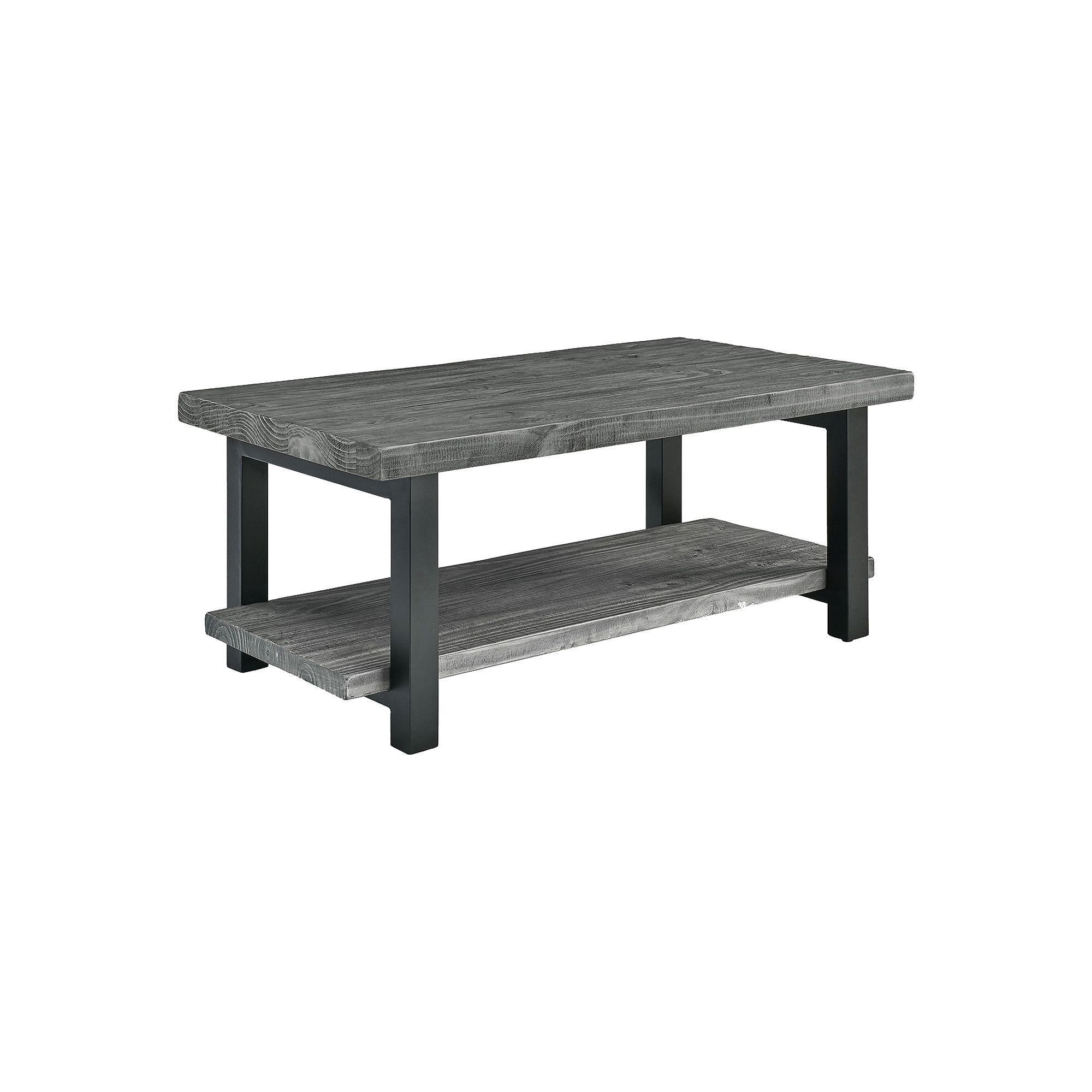 Alaterre Furniture Pomona 18 x 42 Coffee Table, Black Metal Gray