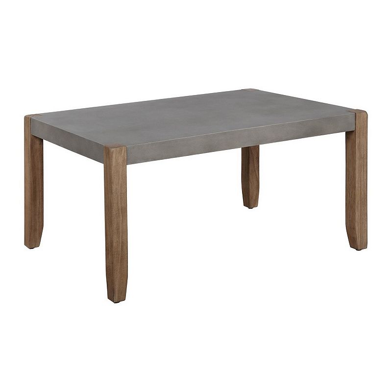 Alaterre Furniture Newport Faux Concrete Coffee Table, Brown