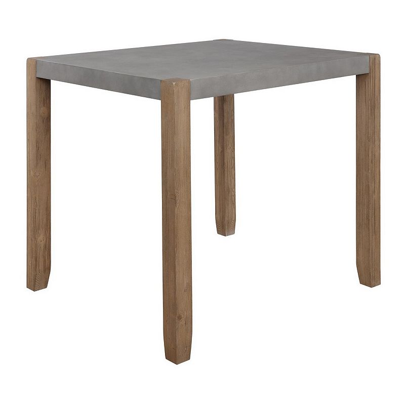 Alaterre Furniture Newport Faux Concrete Dining Table, Brown