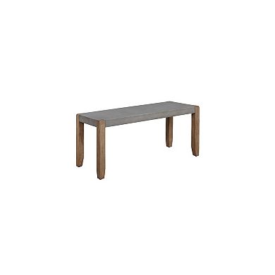 Alaterre Furniture Newport Faux Concrete Bench & Coat Rack 2-piece Set