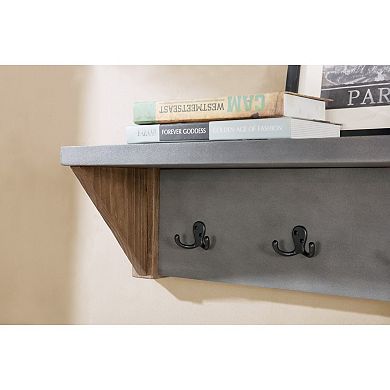 Alaterre Furniture Newport Faux Concrete Bench & Shelf Coat Rack 2-piece Set