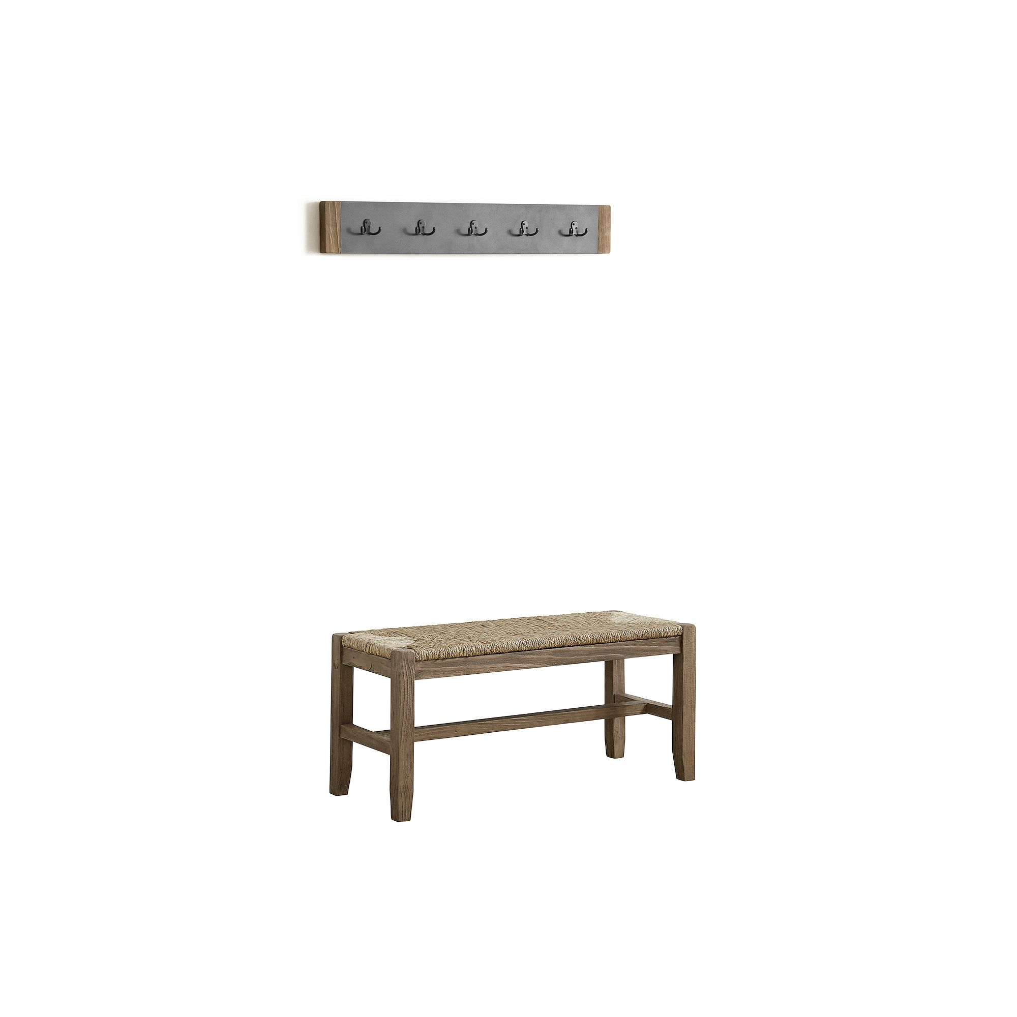 Alaterre Furniture Newport Bench & Coat Rack 2-piece Set, Brown