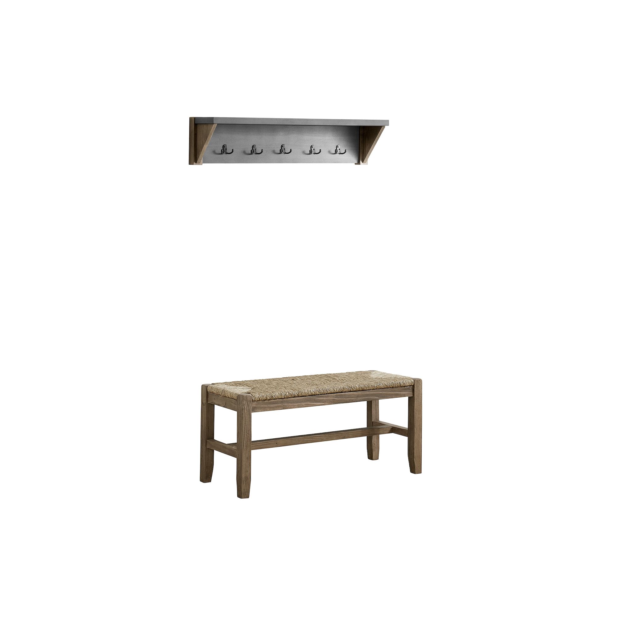 30718882 Alaterre Furniture Newport Bench & Shelf Coat Rack sku 30718882