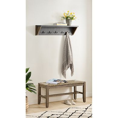Alaterre Furniture Newport Bench & Shelf Coat Rack 2-piece Set
