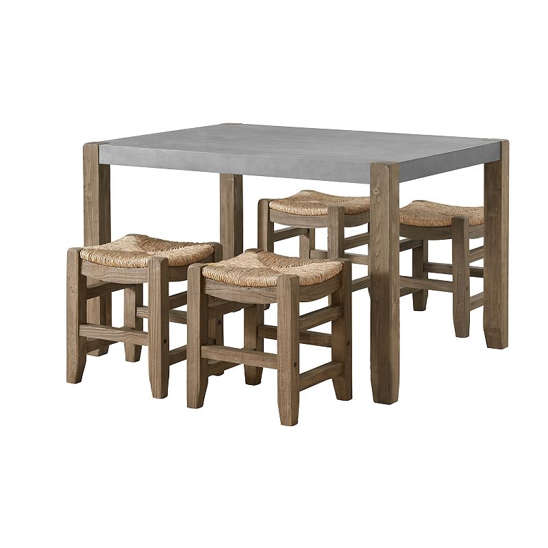 Alaterre Furniture Newport Dining Table 5-piece Set, Brown