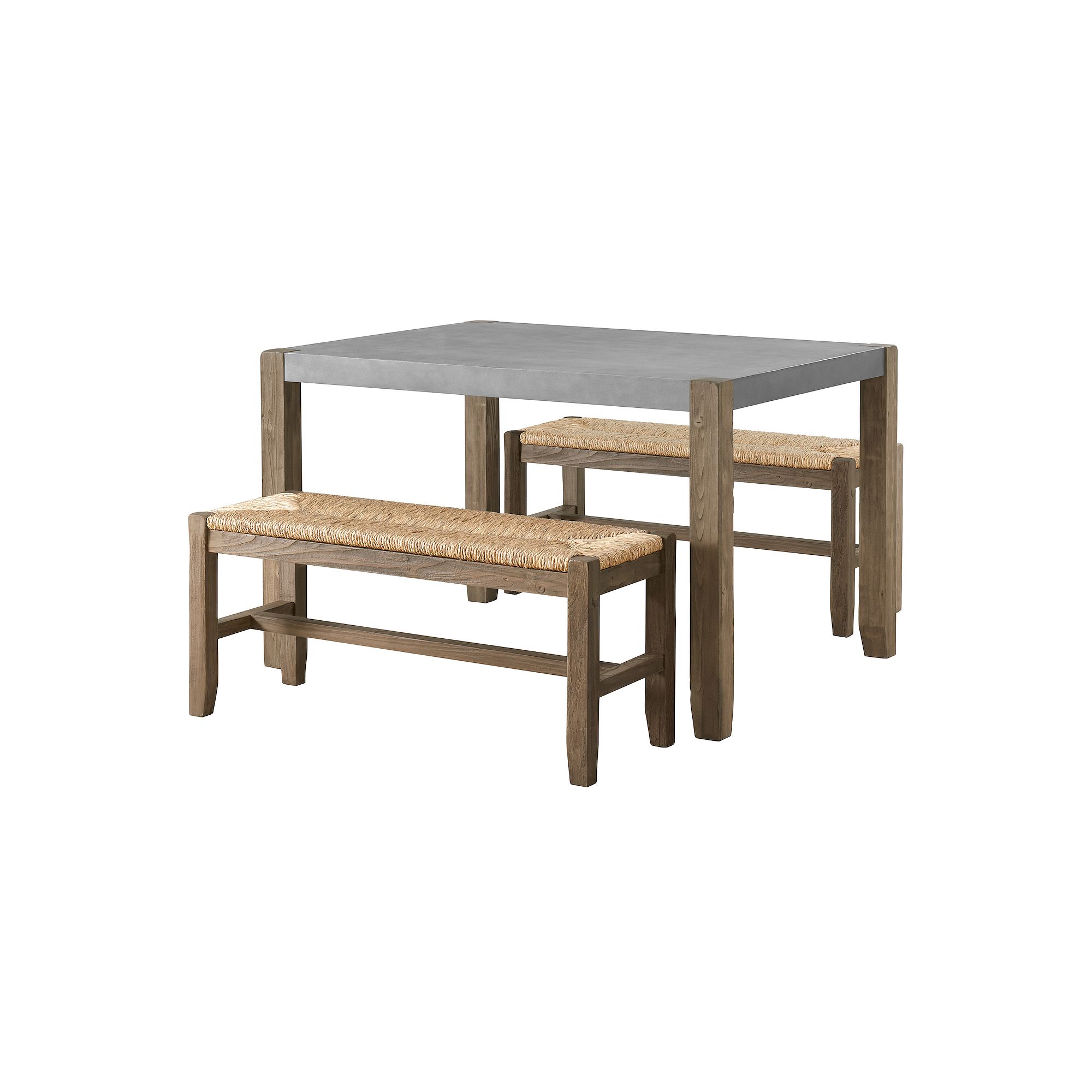 Alaterre Furniture Newport Dining Table 3-piece Set, Brown