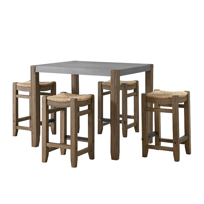 Alaterre Furniture Newport Counter Height Dining Table 5-piece Set, Brown