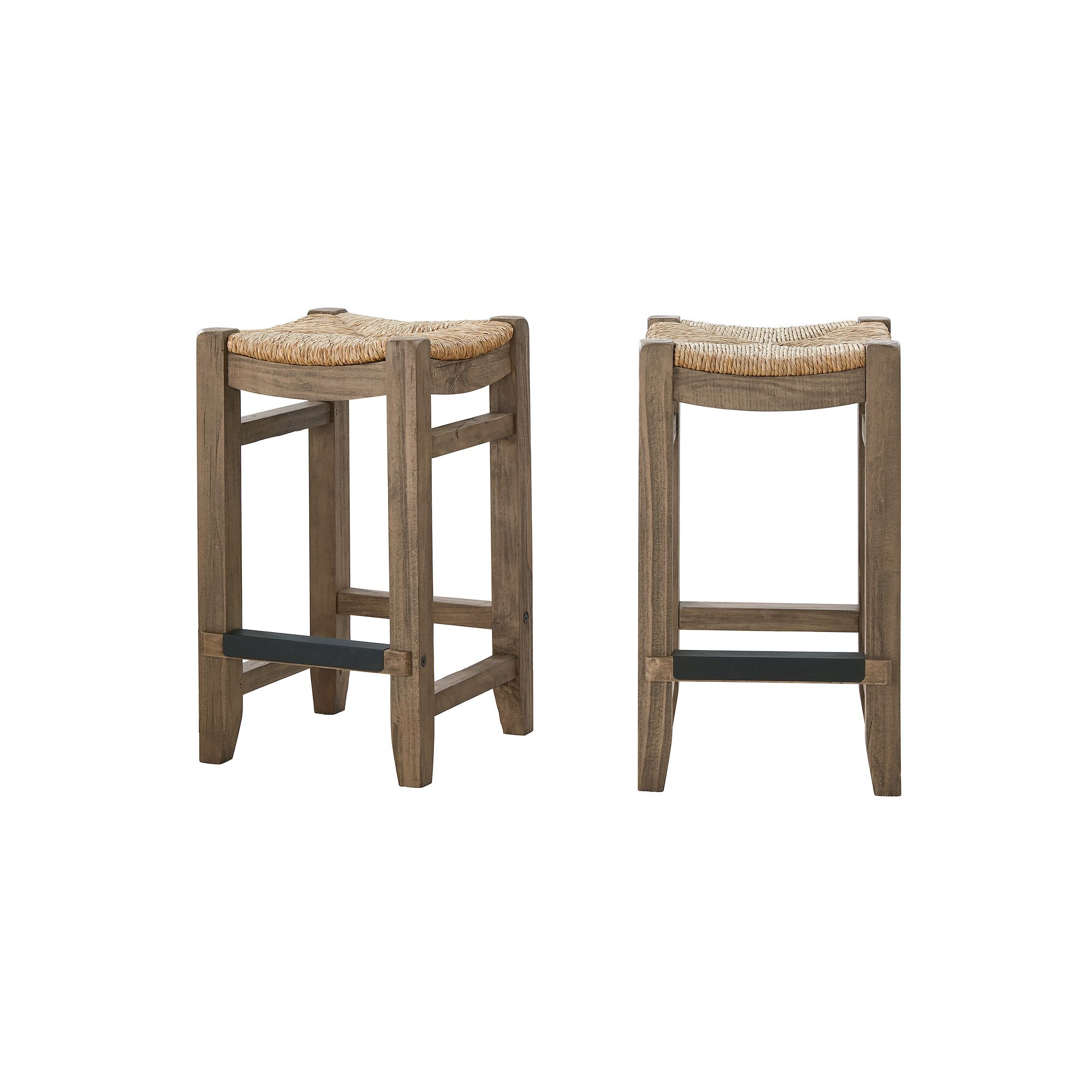 Alaterre Furniture Newport Counter Stool 2-piece Set, Brown