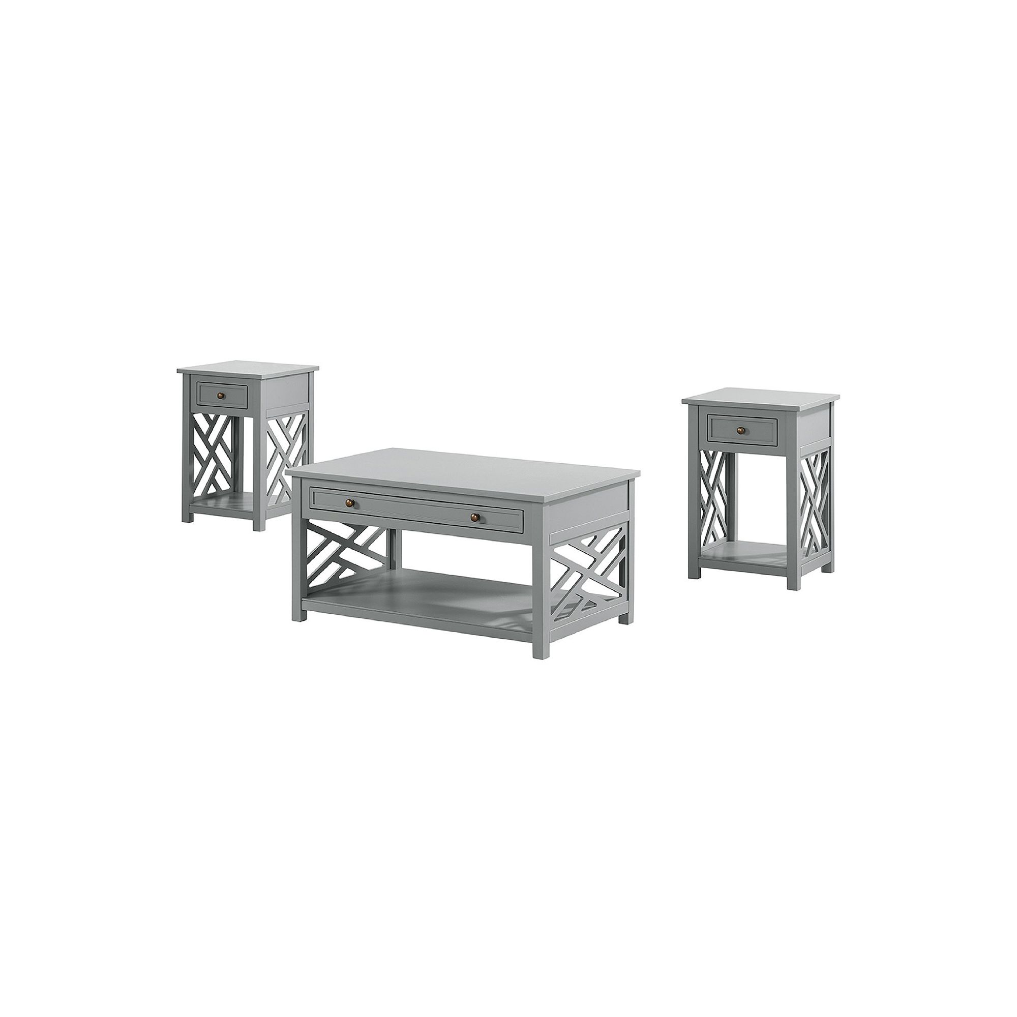 Alaterre Furniture Coventry Coffee Table & End Table with Drawers 3-piece S