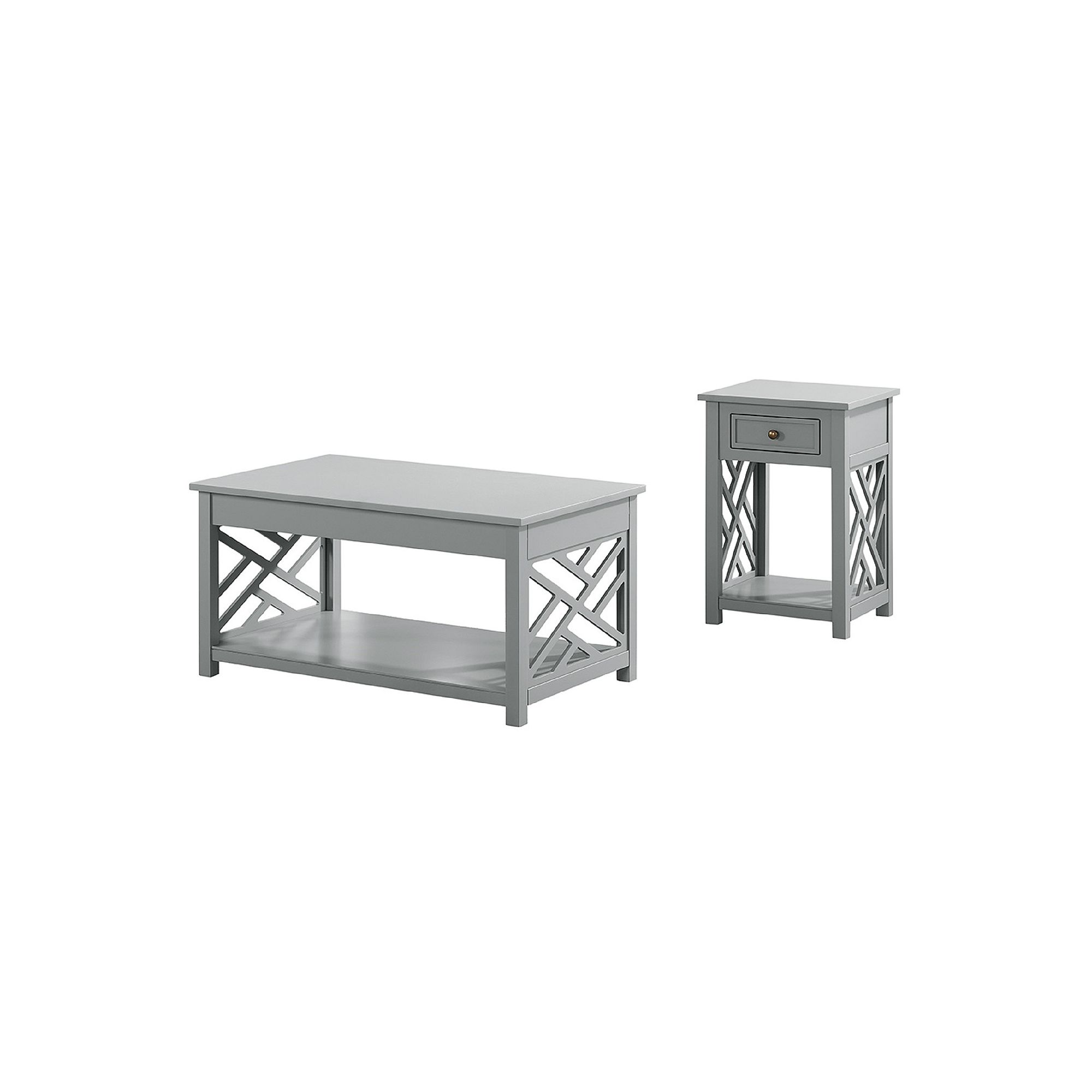 Alaterre Furniture Coventry Coffee Table & End Table with Drawer 2-piece Se