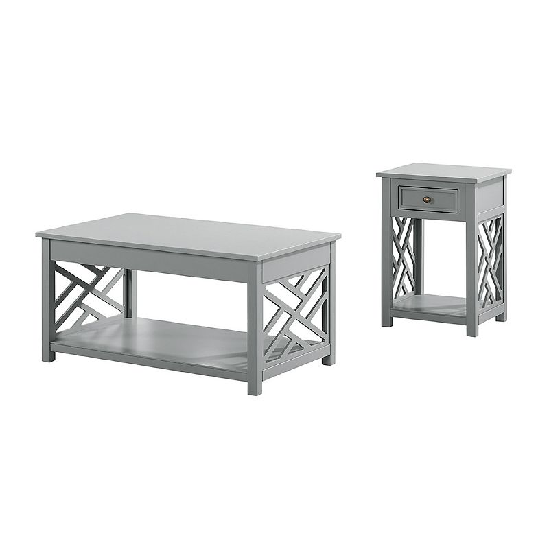 Alaterre Furniture Coventry Coffee Table & End Table 2-piece Set, Grey