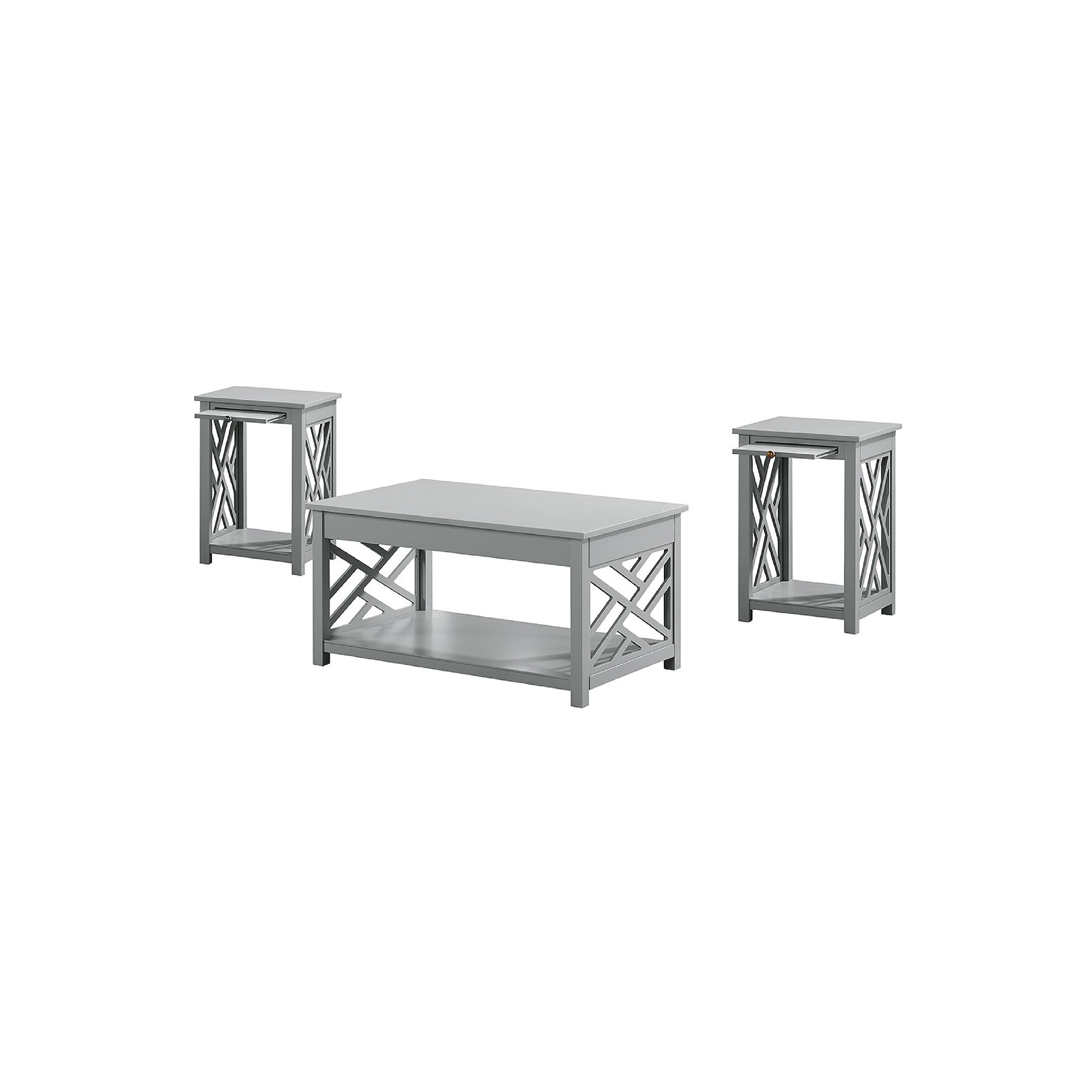 Alaterre Furniture Coventry Coffee Table & End Table 3-piece Set, Grey